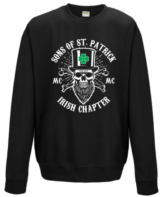 Sons of St. Patrick Jumper Sweatshirt JH030 Sweater Funny Irish Biker Skull