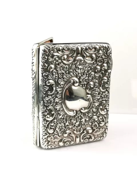 Antique sterling silver Aide Memoire, card case, William Neale