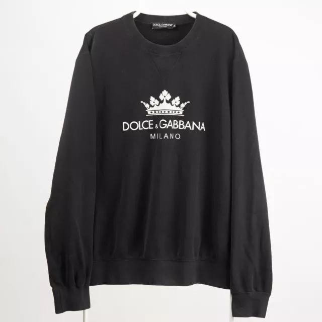 Vintage Dolce & Gabbana Black Sweatshirt Mens XL Miliano Italy 100% Authentic