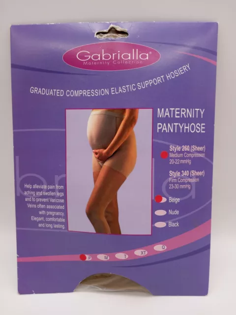 GABRIALLA Maternity Pantyhose Compression (20-22 mmHg): 260 (Sheer) Beige Petite