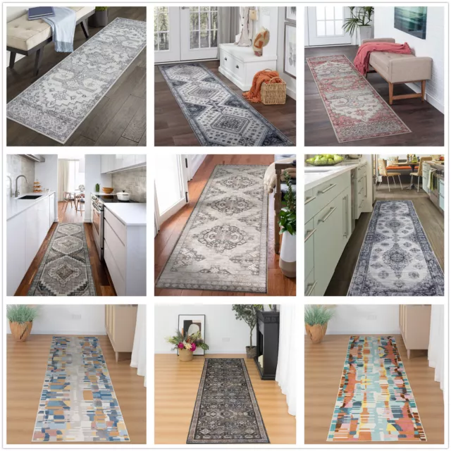 Plush Rug/ Entry Way Runner/ Washable Mat/ Non Slip Carpet/ Persian Rug 80x300cm