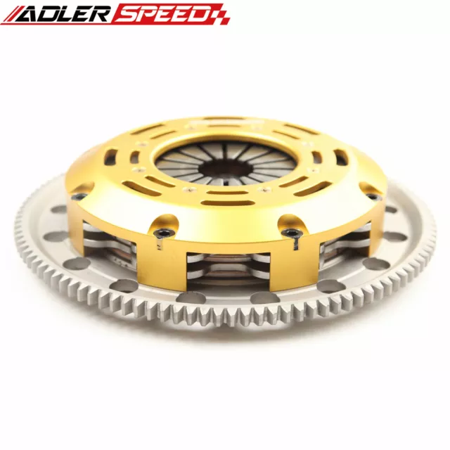 ADLERSPEED Race Twin Disc Clutch Kit &Flywheel For 89-91 Honda Civic CRX D15 D16