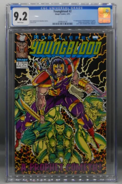 CGC 9.2 Image Comics YOUNGBLOOD #2 Rob Liefeld cover 1st appearance SHADOWHAWK !