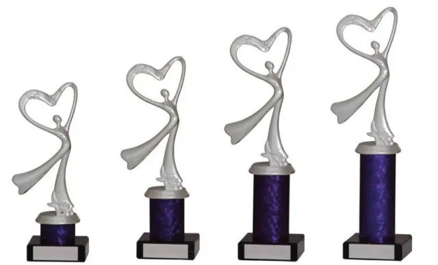 Silver and Purple Modern Dance Trophies Dancing Awards 4 sizes FREE Engraving
