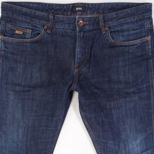 Jeans Hugo Boss Delaware - Taille W34 L32 - Bleu - Coupe Ajustée Straight - Occasion Très Bon état