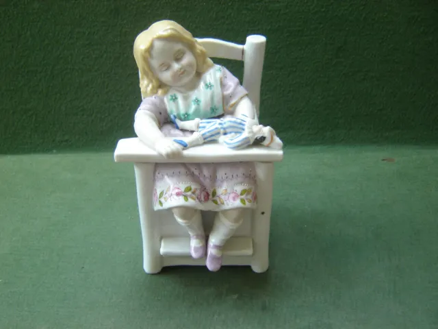 1850s Conta & Boehme Large German Fairing Trinket Candy Box - Child in Highchair