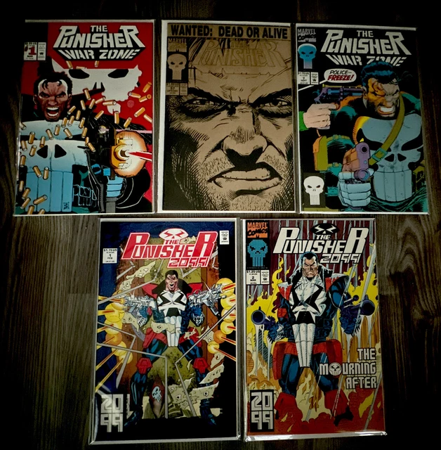 Punisher Comics - 5 Book Lot, Marvel High Grade UNREAD books!