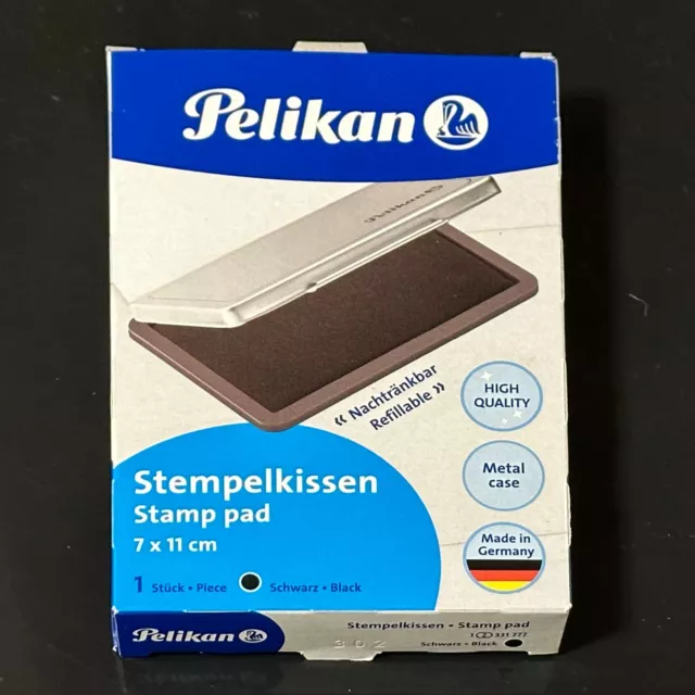 Pelikan Stempelkissen Metal Case 7x11 cm Stempelfarbe schwarz - gebrauchsfertig