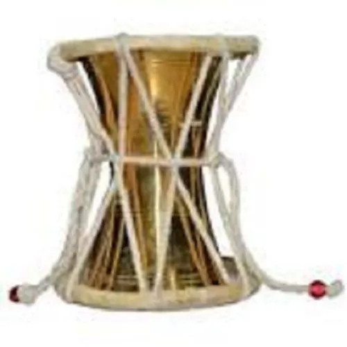 Brass Damru 3 '' Musical Instrument Puja Lord Shiva Drum