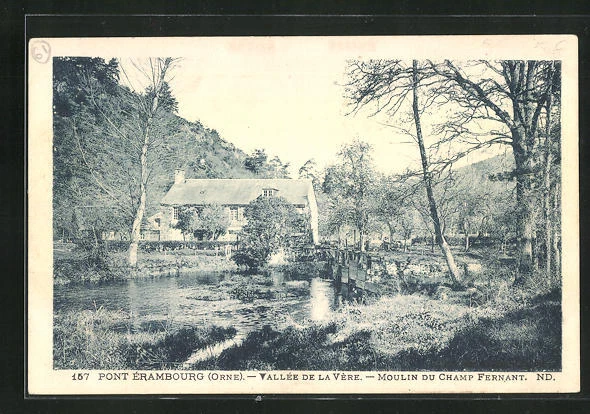 CPA Erambourg Bridge, Vére Valley, Moulin du Champ Fernant