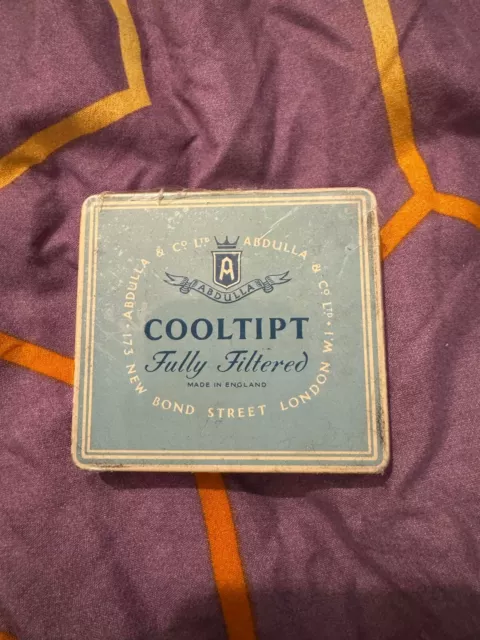 Vintage Abdulla & Co Ltd "CoolTipt" Fully filtered cigarette Tin 1950s
