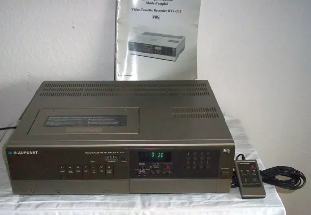 Vintage Blaupunkt RTV-211 VHS-Video Recorder mit FB und Bedienungsanleitung Rar 2