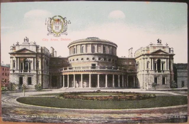 Irish Postcard NATIONAL MUSEUM Library School Art Dublin Ireland FF Chas Reis