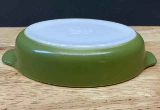 PYREX #700 10 oz. OVAL Individual Au Gratin Baking Casserole Dish Avocado GREEN