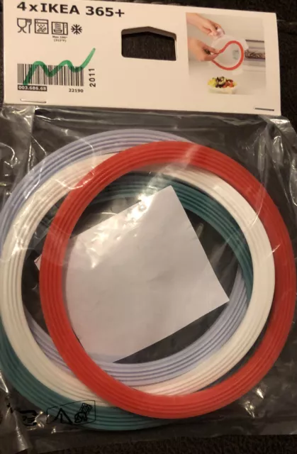 IKEA 365+ Replacement Lid Gasket Round Assorted colors Pack of 4