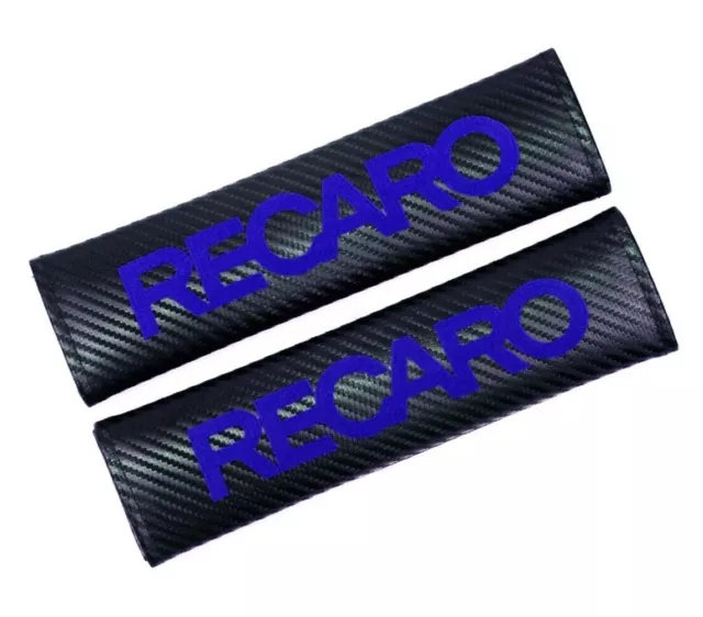 Carbon Fibre Effect seat belt shoulder pads for RECARO. Pair Supplied