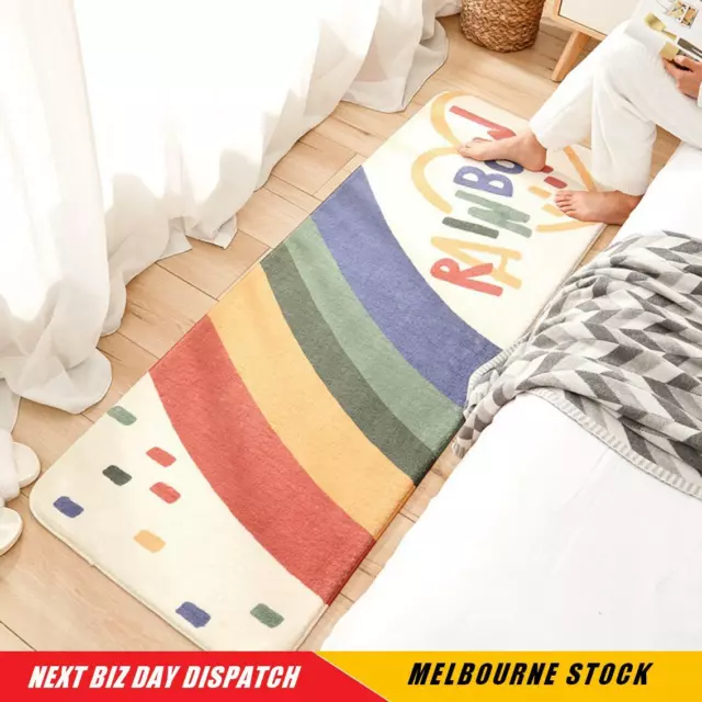 Bedside Area Rug Bedroom floor Runner Mat Carpet Rug Home Decor Rainbow 60cm160