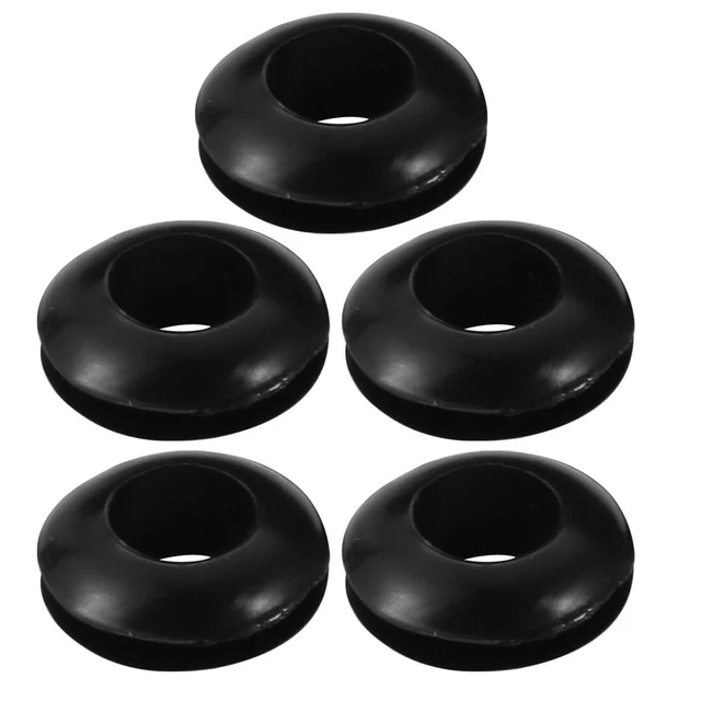 Fil passe-câble 5pcs protection caoutchouc noir 7mm œillet double face