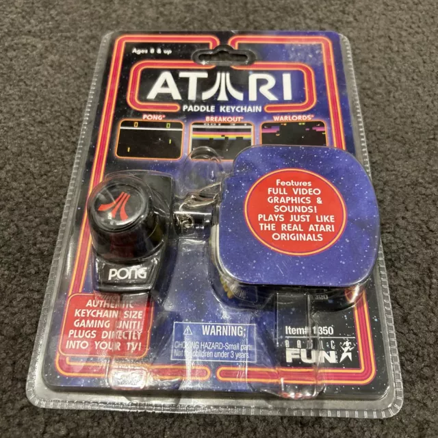 Vintage Atari Paddle Keychain Basic Fun 2006 Pong Breakout Warlords - BRAND NEW