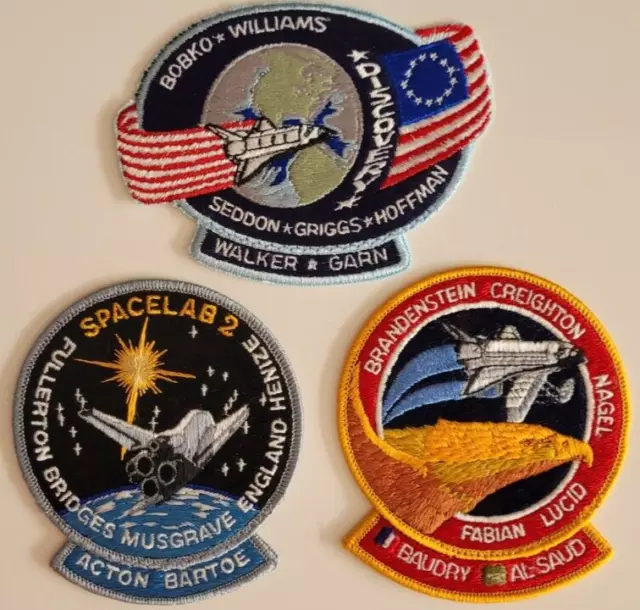 3 Patches Raumfahrt NASA STS 51 D, 51 F, 51 G, Aufnäher Sticker Astronauten