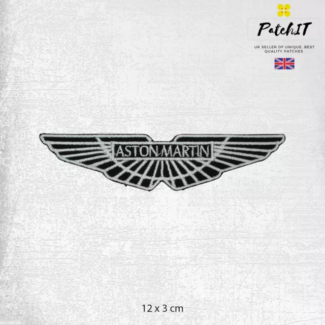 Aston Martin Automarke Logo Aufnäher Aufbügeln Aufnähen Abzeichen bestickt Aufnäher