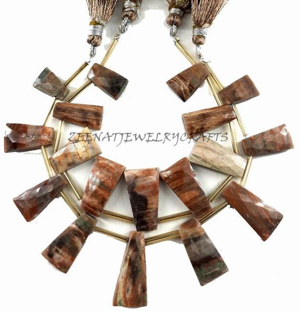 7" Strand Brown Jasper Faceted Seven Shape Gemstone Beads Jewelry Making Crafts