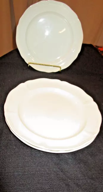 Set (3) WEDGWOOD Etruria & Barlaston QUEENS SHAPE Dining Plates 10 1/4" IVORY