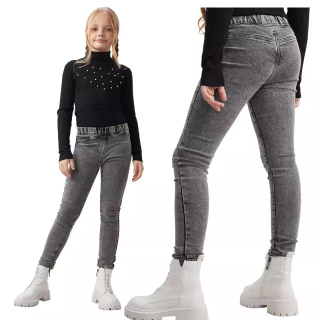Niñas Pantalones de mezclilla ajustados de diseñador Pantalones elásticos de moda para niñas 2