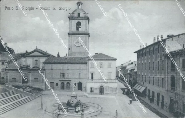 bo788 cartolina porto s.giorgio piazza s.giorgio provincia di ascoli piceno 1935