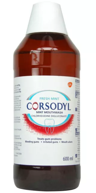 Corsodyl Mint Gum Disease & Bleeding Gum Treatment Mouthwash 600ml