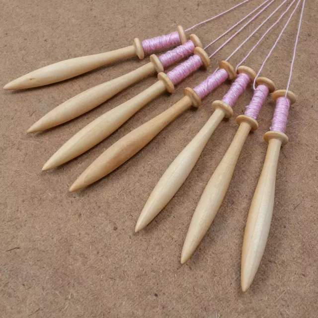 7Pcs Wooden Lace Bobbins Adult Wood Weaving Tools for Gloves Socks Sweaters