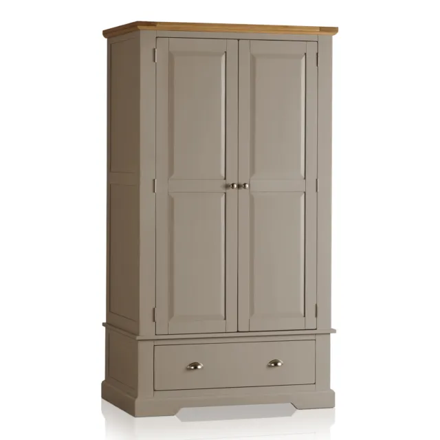 Oak Furnitureland St. Ives Natural Oak & Grey Double Wardrobe RRP £649.99