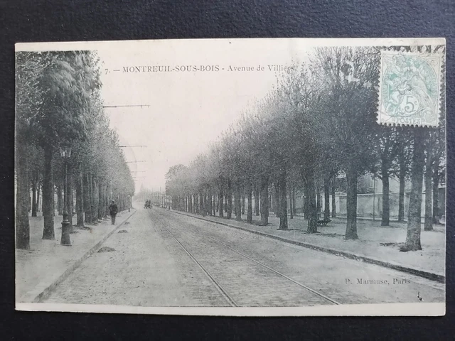 cpa 93 - WATCHMAN UNDER WOOD (Seine St Denis) AVENUE de VILLIERS TRAMWAY line