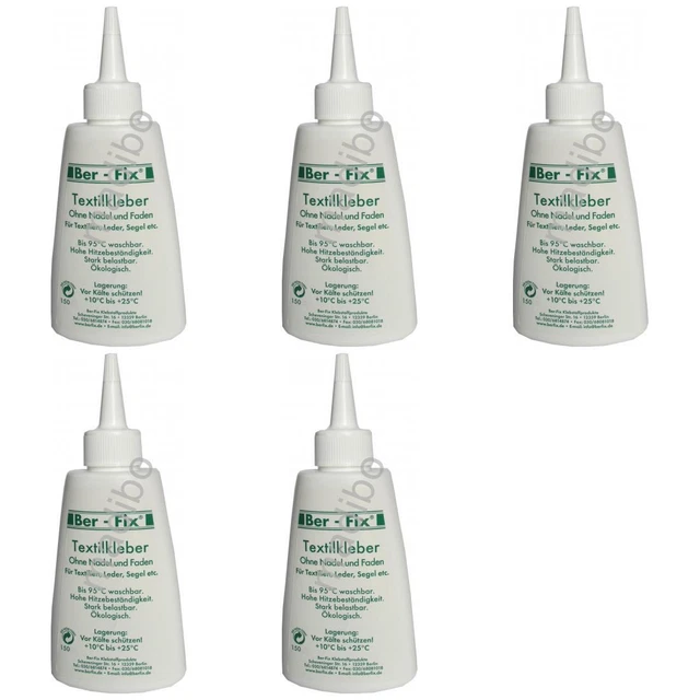 93,33 Euro pro 1kg 5 x Ber-Fix Textilkleber - Inhalt: 150 Gramm
