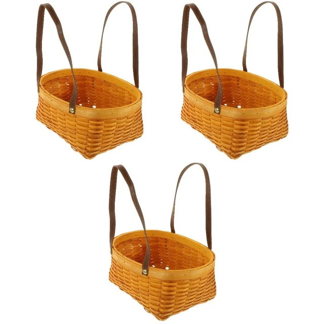 3x cesto snack tessuto cesto con manico cesto portatile per campeggio casa