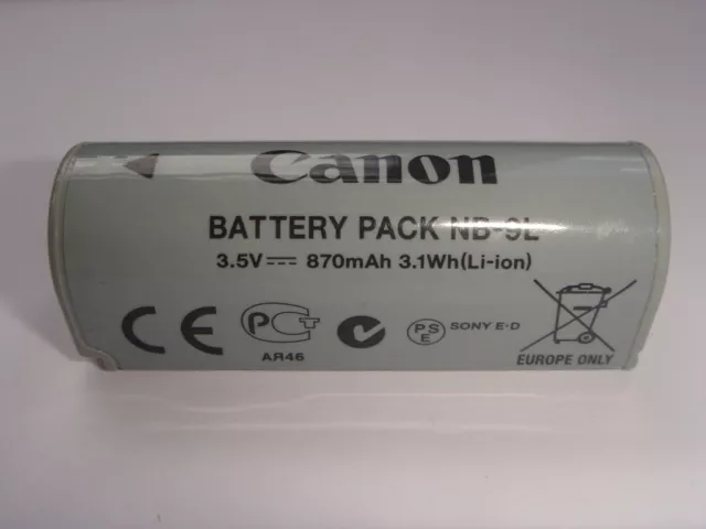 Batterie D'ORIGINE CANON NB-9L GENUINE battery AKKU ACCU Digital IXUS 500 HS