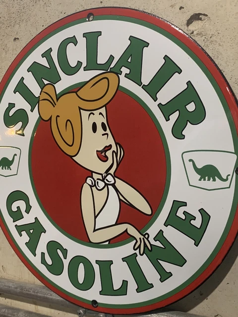 Heavy 2 Lb Sinclair Dino Pump  Oli Pump  Advertising Porcelain Gas Sign