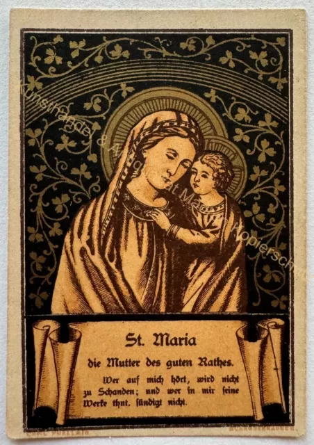 orig. Andachtsbild Heiligenbild alt Gnadenbild um 1890 Maria Madonna