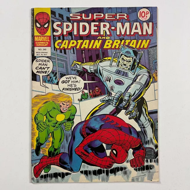 Super Spider-Man 245 Captain Britain Pence Uk (1977, Marvel Comics)