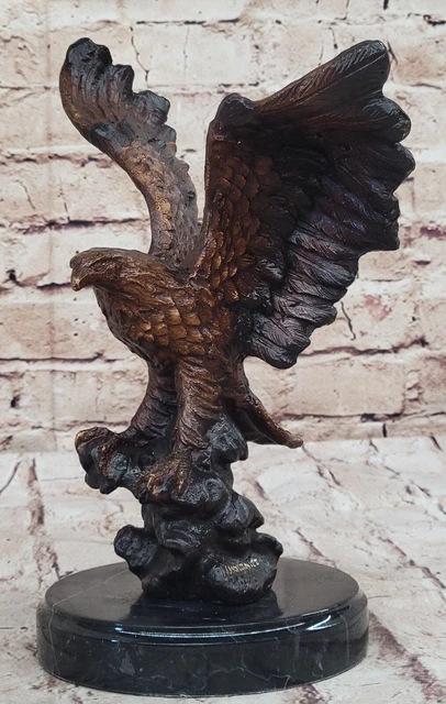 BRONZE AMERICAN BALD Eagle Sculpture by Moigniez Classic Bird Statue