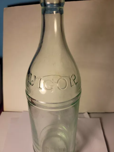 Antique Embossed Glass Crown Top Bottle • Vigor Salem, MA 2