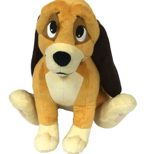 Disney Store Copper Plush The Fox And The Hound Dog 12.5” Authentic NICE & CLEAN