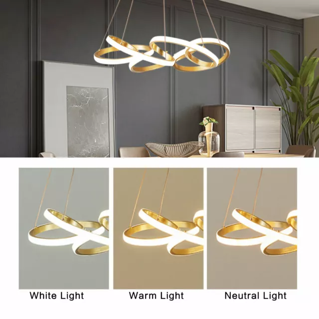 Modern LED Circular Ring Pendant Light Hanging Lamp Chandelier Lighting Fixture