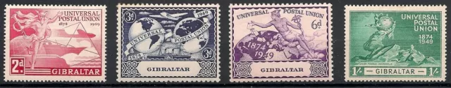 Gibraltar Stamps 1949 75th Anniversary of UPU Complete Set UMM SG136-SG139