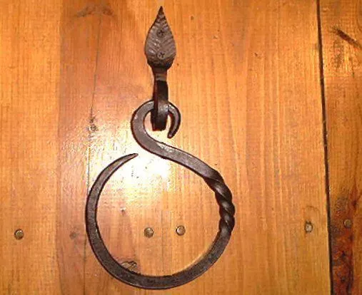 Leaf Top Wrought Iron Towel Ring Hand Forged by PCBS Glad to do custom work