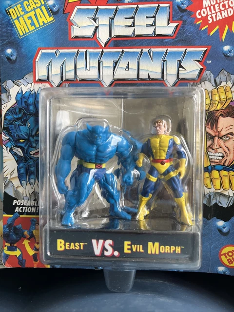 Marvel X-Men Steel Mutants BEAST vs EVIL MORPH Diecast Action Figures Toy 1994