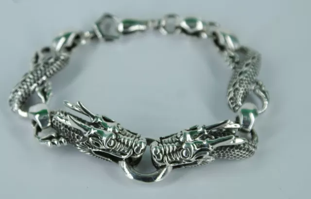  Mens Solid  silver bracelet, gothic design, handmade, presented in a gift case.