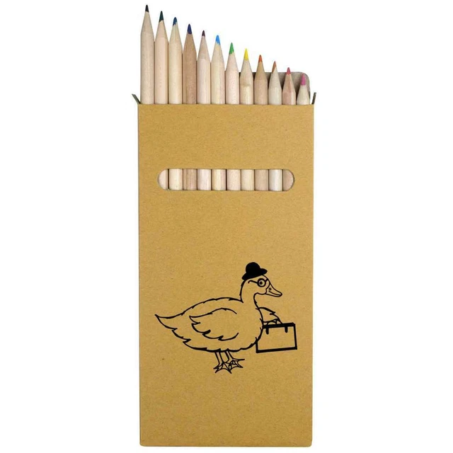 Juego de 12 lápices/lápiz de colores de 178 mm de largo ""Pato con maletín"" (PE00048911)