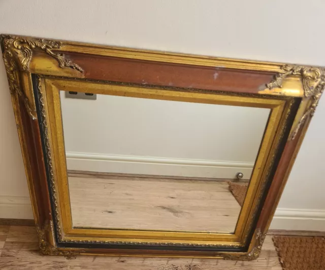 Antique Large Wall Mounted Mirror Golden Ornaments