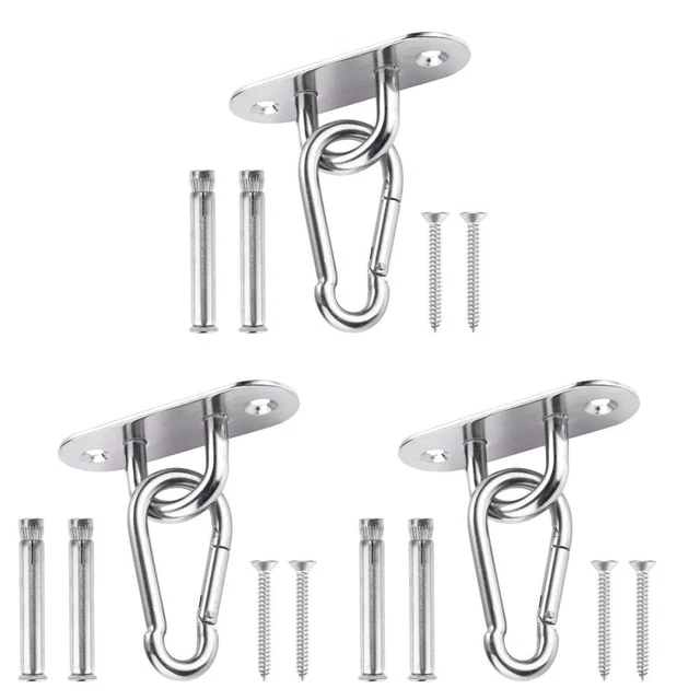 3 Sätze Hängematte Hängen Kit Trapeze Schwingaufhänger Edelstahl Deckenhaken